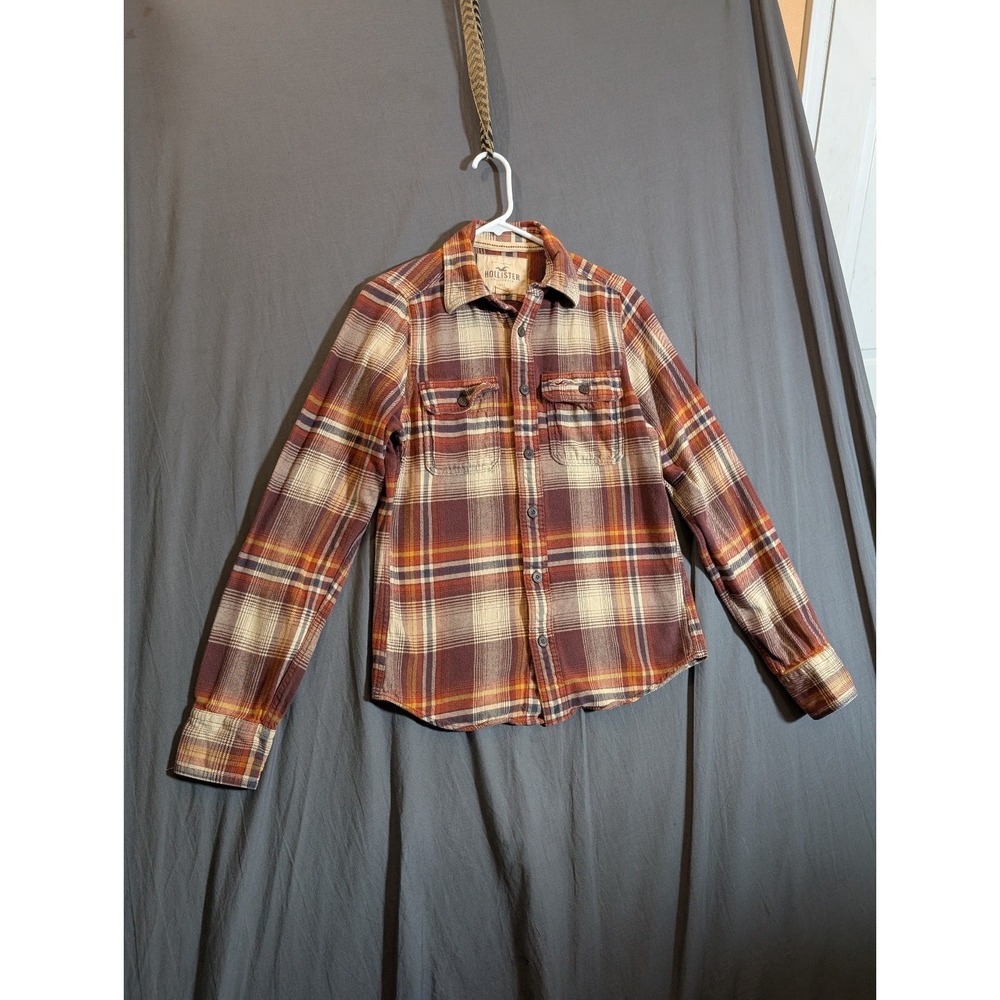 Hollister Mens Long Sleeve Flannel Button Up Shirt Sz Small